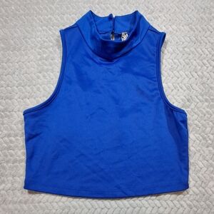 Forever 21 Royal Blue Mock Neck Crop Top